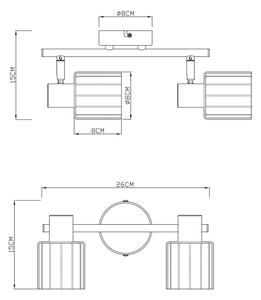 Globo 54318-2 - Точково осветително тяло WALTON 2xE14/40W/230V