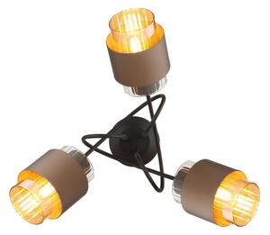 Globo 15560-3DC - Плафониера MILLEY 3xE27/40W/230V черен/бронзов