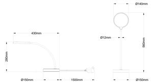 Globo 58503T - LED димируема сензорна настолна лампа KALDERON LED/8W/230V черна