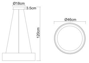 Globo 15924S - LED полилей на кабел KEMP LED/45W/230V Ø 46 cm черен
