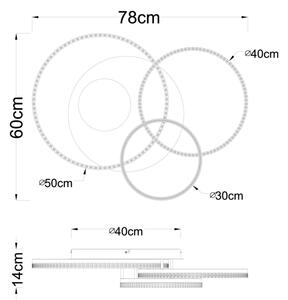 Globo 48480-40 - LED таванно осветително тяло SANFORD, LED/40W/230V, 3000K, 78x60 cm, бежово