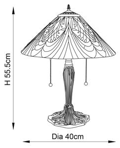 Endon 64163 - Настолна лампа Tiffany HECTOR 2xE27/60W/230V Ø 40 см