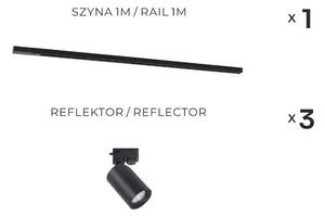 Zuma Line 3554 - точково осветително тяло за релсова система TORE 3xGU10/35W/230V, черно
