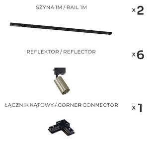 Zuma Line 3563 - Точково осветително тяло за шинна система TUBE 6xGU10/35W/230V черно/златно