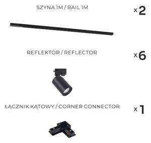 Zuma Line 3566 - Точково осветително тяло за шинна система TORE 6xGU10/35W/230V, черно