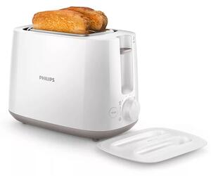 Тостер Philips Daily Collection HD2582/00, 8 степени, настройка за размразяване, 900W, бял
