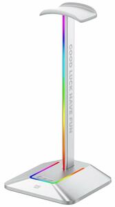 Поставка за слушалки FragON Watchtower 2U RGB White, RGB подсветка, USB, бяла