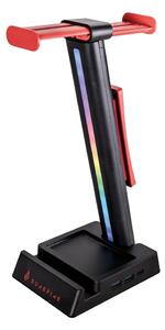 Поставка за слушалки SureFire Vinson N2, противоплъзгаща гумена основа, RGB подсветка, 2x USB A, 1x USB C, 3.5mm жак, черна