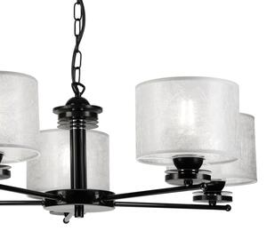 Полилей на верига ROSA 5xE27/60W/230V черен/сив
