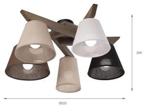 Brilagi - LED полилей ANTHONY 5xE14/40W/230V дъб орех