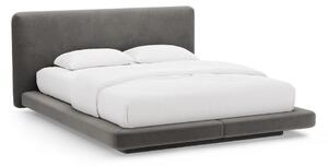 Тъмносиво тапицирано двойно легло 140x200 cm Linea – Micadoni
