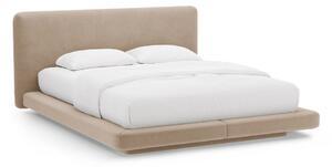 Светлокафяво тапицирано двойно легло 140x200 cm Linea – Micadoni