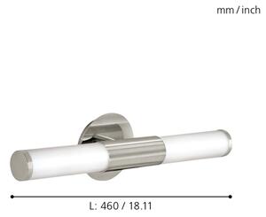 EGLO 87222-Аплик за баня PALMERA 2xE14/40W бяло опалово стъкло IP44