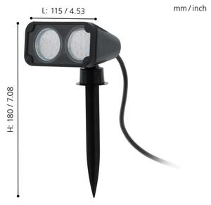 Eglo 75315 - LED Екстериорна лампа NEMA 2xGU10/2,8W/230V 3000K IP44