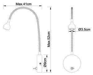 Globo 24109W - Гъвкава LED лампа SERPENT LED/3W/230V