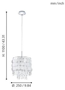 Eglo 93092 - Полилей FEDRA 2 1xE27/60W/230V