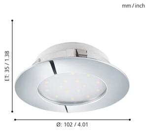 Eglo 95888- вградено LED осветително тяло PINEDA LED/12W/230V