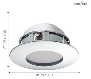 Eglo 95822 - КОМПЛЕКТ 3x вградени LED осветителни тела PINEDA LED/4,9W/230V