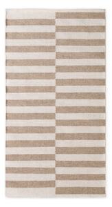 Бял/светлокафяв двустранен/ръчно изработен вълнен килим 80x150 cm Vika – Hanse Home