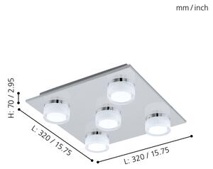 Eglo 96544- LED Димируем плафон за баня ROMENDO 5xLED/5,4W/ IP44