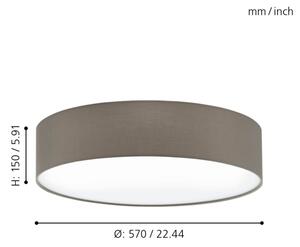 Eglo 97612 - Таванна лампа PASTERI 3xE27/60W/230V 57 cm