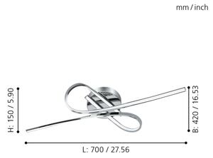 Eglo 96329 - LED повърхностно монтиран Полилей SELVINA 2xLED/10W/230V