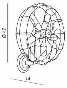 Azzardo AZ1349 - Стенна лампа FAN 5xE27/60W/230V