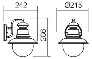 Redo 9045 - Екстериорна Стенна лампа SCOTT 1xE27/42W/230V IP44
