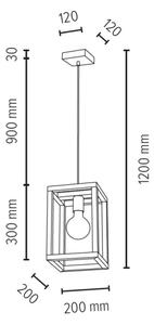 Spot-Light 61540174 - Полилей на трос KAGO 1xE27/60W/230V матов дъб
