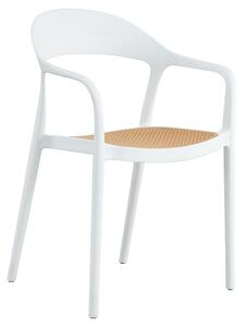 Стол за външни условия Ember с UV защита пластмаса бежово-бял 52.5x56.5x81см
