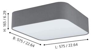 Eglo 99092 - Таванна лампа PASTERI SQUARE 5xE27/25W/230V