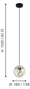 Eglo 99071 - Полилей на въже MIRTAZZA 1xE27/60W/230V