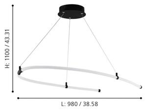 Eglo 99429 - LED полилей на кабел ALAMEDILLA LED/27W/230V