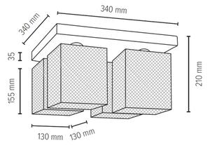 Spot-Light 8175460 - Плафон NORMAN WOOD 4xE27/25W/230V