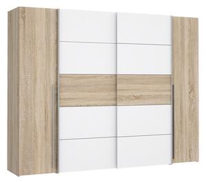Гардероб с 4 врати Verzo дъб бял меламин 270.5x61x210.5 cm