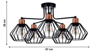 Прикрепен полилей PORTO 5xE27/40W/230V