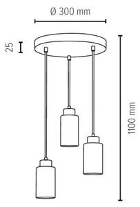 Spot-Light 1720574 - Пендел BOSCO 3xE27/60W/230V
