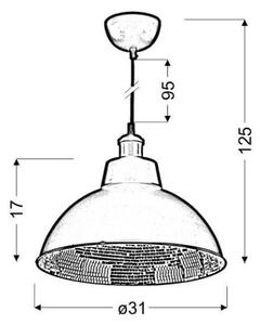 Полилей на въже SCRIMI 1xE27/60W/230V
