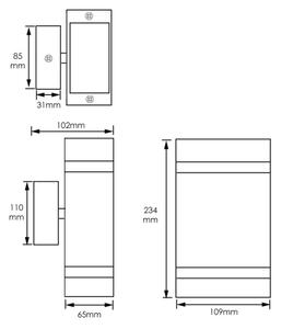 Външна стенна лампа LITEK 2xGU10/30W/230V IP44 черна