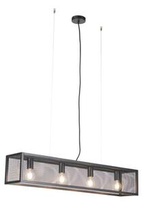 Интелигентна индустриална висяща лампа черна с 4 WiFi A60 - Cage Wire