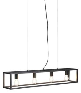 Интелигентна индустриална висяща лампа черна с 4 WiFi A60 - Cage