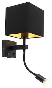 Интелигентна стенна лампа черна с USB с Wifi A60 и GU10 - Zeno