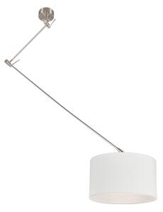 Интелигентен окачен аплик стомана с абажур бял 35 см с Wi-Fi A60 - Blitz
