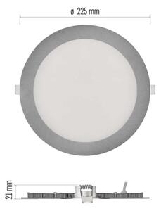 Вградено LED осветително тяло NEXXO LED/18W/230V 3000/3500/4000K сребристо Ø 22,5 см