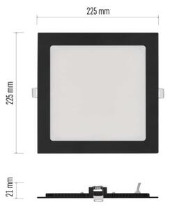 LED вградено осветително тяло NEXXO LED/18W/230V 3000/3500/4000K черно 22,5 x 22,5 cm