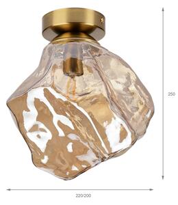 Таванно осветително тяло CRISTAL 1xE14/15W/230V месинг/димчато бежово