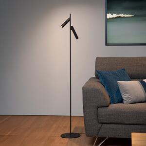 Lucide LED стояща лампа PHILON, черна, с 2 лампи, височина 140 см, метална, Затъмняване, Черен, Дневна/трапезария, Алуминий, Модерен