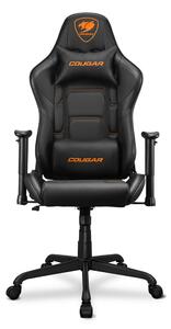 Геймърски стол Cougar Armor Elite Black, до 120 kg, Class 4 газов амортисьор, 2D регулируеми подлакътници, PVC кожа, черен