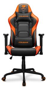 Геймърски стол Cougar Armor Elite, до 120 kg, Class 4 газов амортисьор, 2D регулируеми подлакътници, PVC кожа, черен