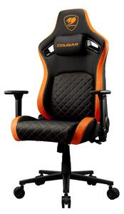 Геймърски стол Cougar Gaming Defensor, до 120kg, Hyper-Dura изкуствена кожа, Class 4 газов амортисьор, 4D регулируеми подлакътници, лумбална опора, черен